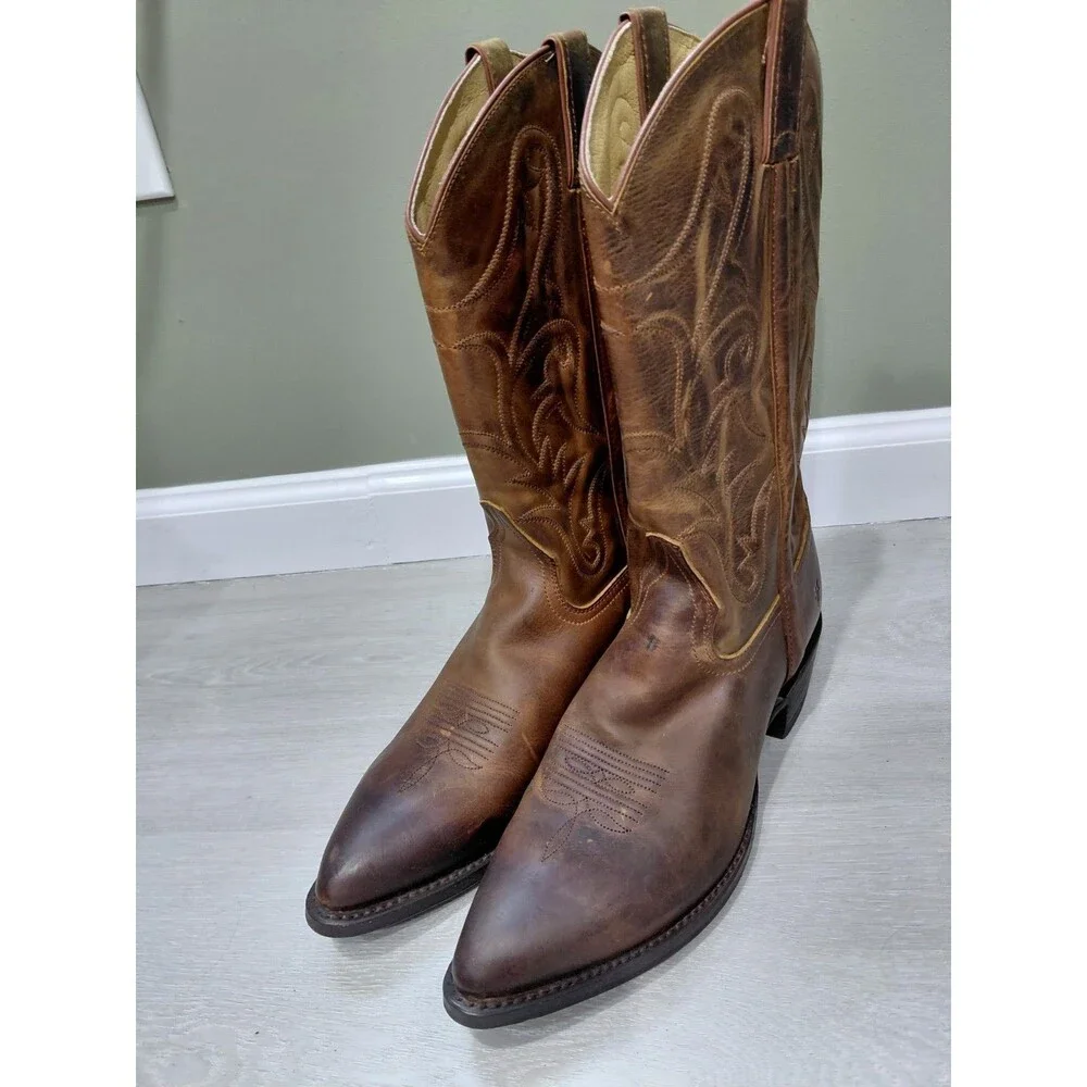 Frye 279034 Men’s Brown Leather Western Boots- sz 10.5 D